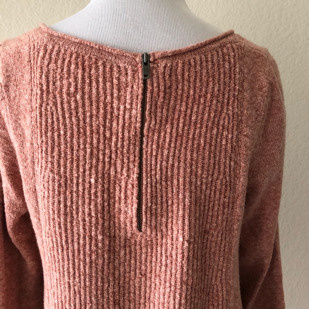 Free people blush pink fuzzy soft knit sweater S - Picture 4 of 6